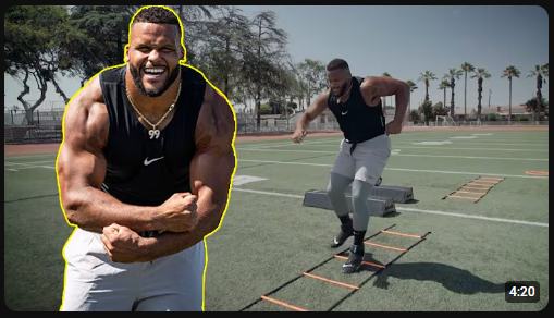 Aaron Donald demonstrating a defensive line technique
