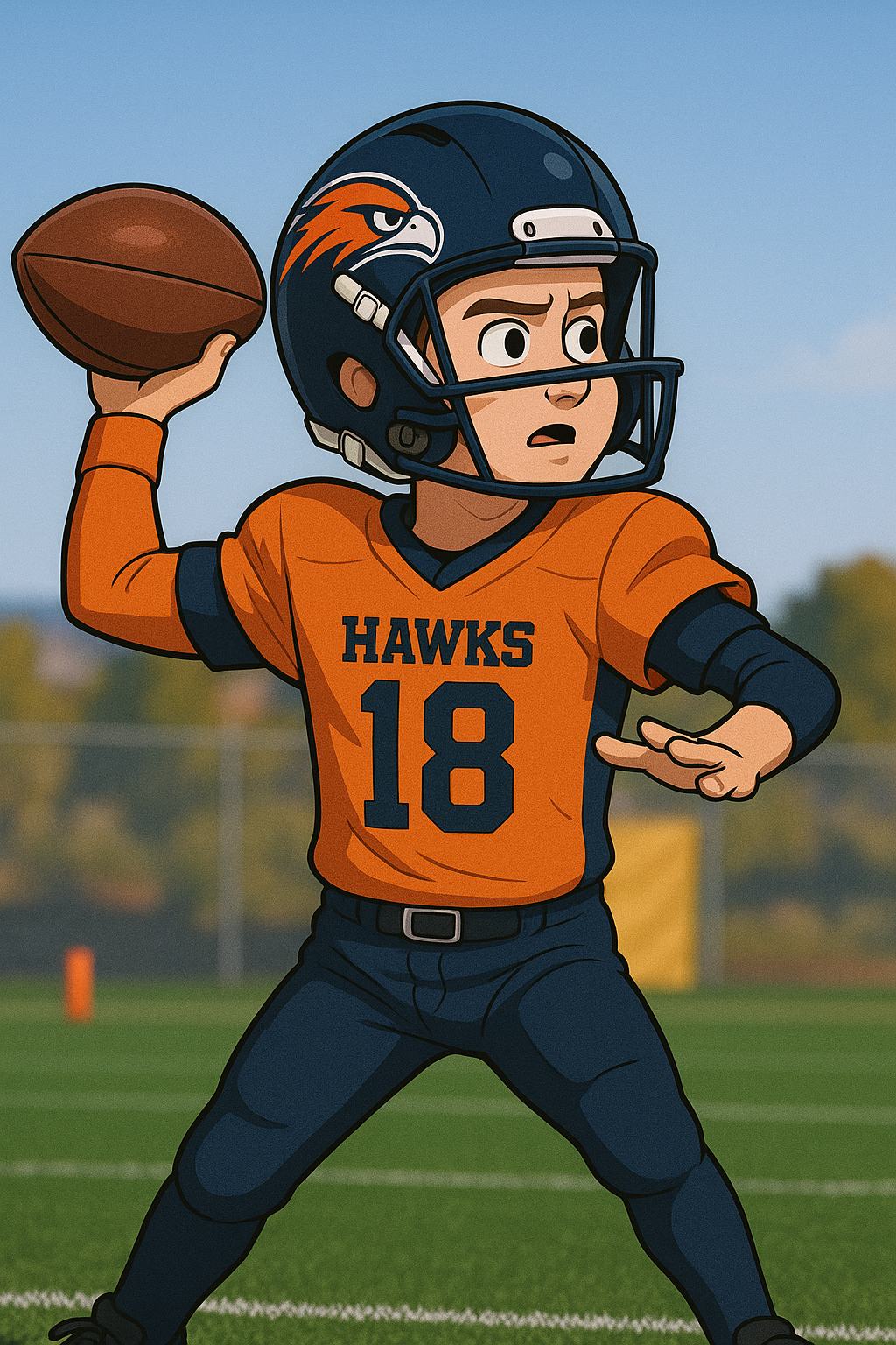 Animated image of a quarterback preparing to throw a football